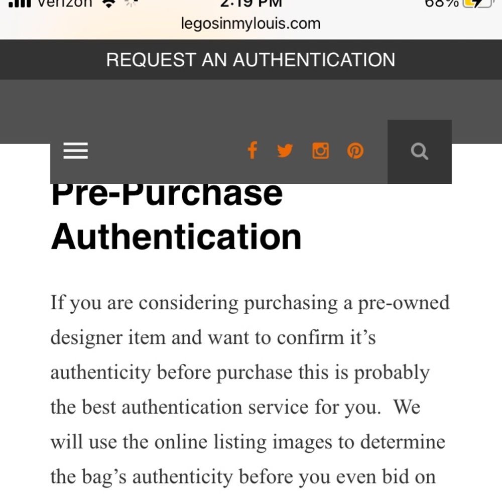 A few different authentic web pages